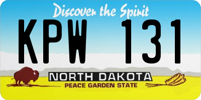 ND license plate KPW131