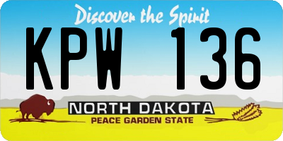 ND license plate KPW136