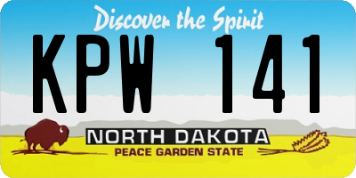 ND license plate KPW141