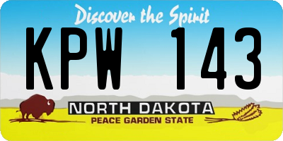ND license plate KPW143