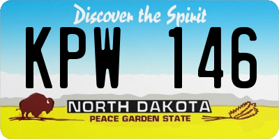 ND license plate KPW146