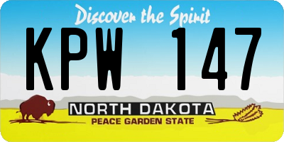ND license plate KPW147