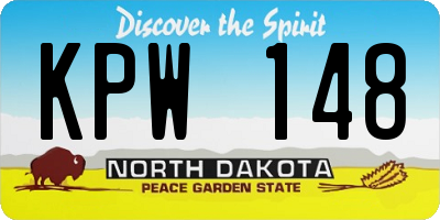 ND license plate KPW148