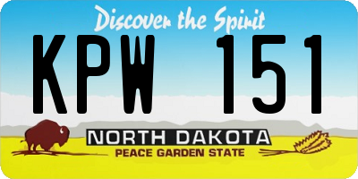ND license plate KPW151