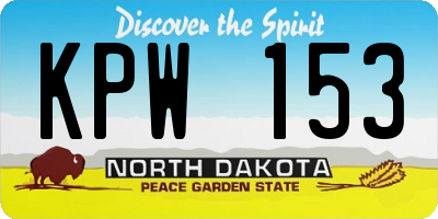 ND license plate KPW153