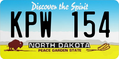 ND license plate KPW154