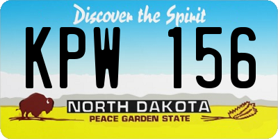 ND license plate KPW156