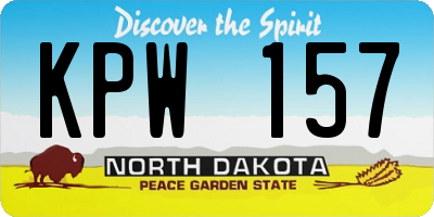 ND license plate KPW157