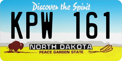 ND license plate KPW161