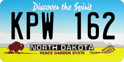 ND license plate KPW162