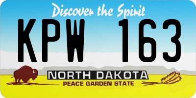 ND license plate KPW163
