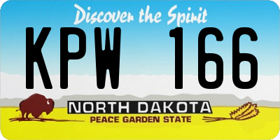 ND license plate KPW166