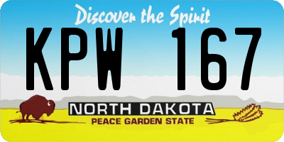 ND license plate KPW167
