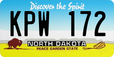 ND license plate KPW172