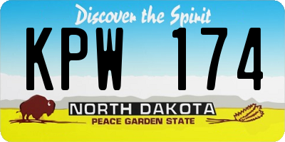 ND license plate KPW174