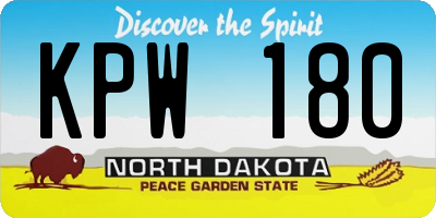 ND license plate KPW180