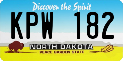 ND license plate KPW182