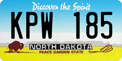 ND license plate KPW185