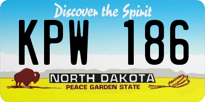 ND license plate KPW186
