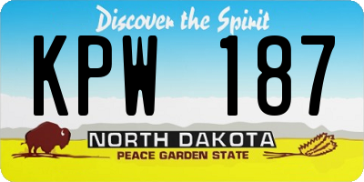 ND license plate KPW187