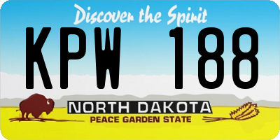 ND license plate KPW188