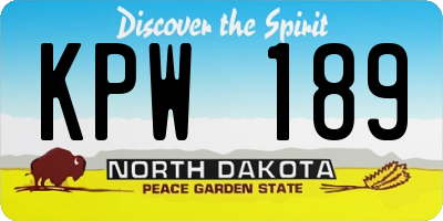 ND license plate KPW189