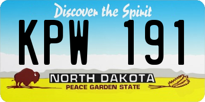 ND license plate KPW191