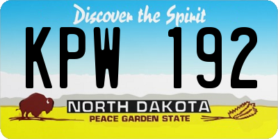 ND license plate KPW192