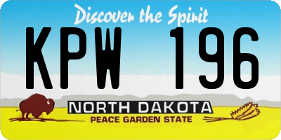 ND license plate KPW196