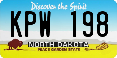ND license plate KPW198