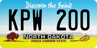 ND license plate KPW200