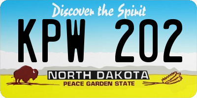 ND license plate KPW202