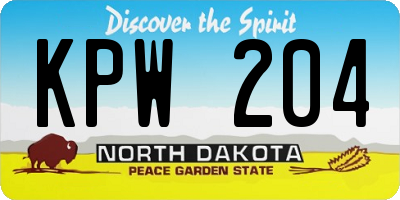 ND license plate KPW204