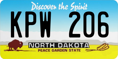 ND license plate KPW206