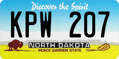 ND license plate KPW207