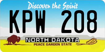 ND license plate KPW208