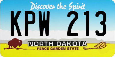 ND license plate KPW213