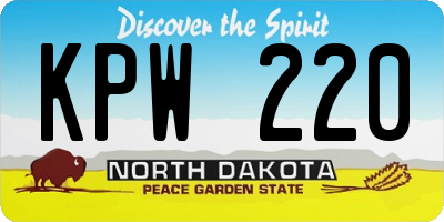 ND license plate KPW220