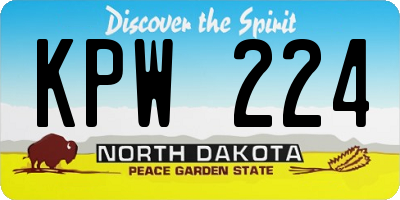 ND license plate KPW224