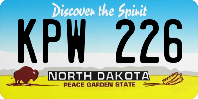 ND license plate KPW226