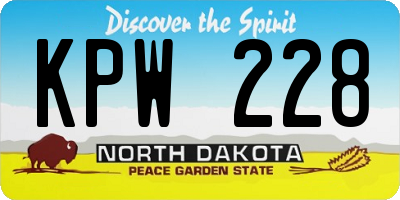 ND license plate KPW228