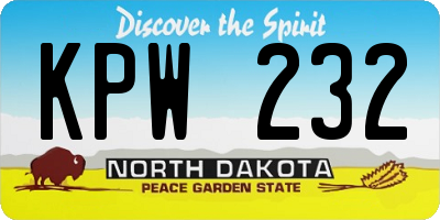 ND license plate KPW232