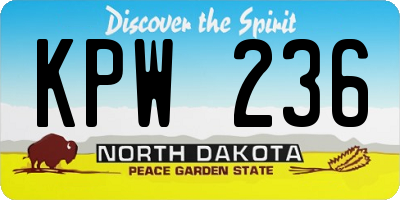 ND license plate KPW236