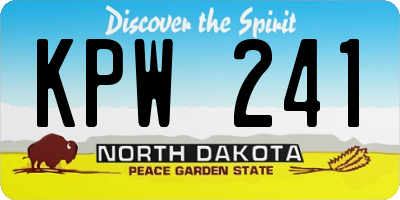 ND license plate KPW241