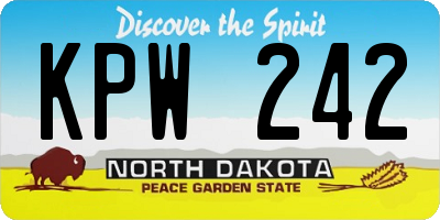 ND license plate KPW242