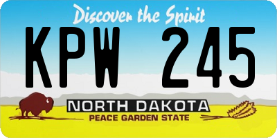 ND license plate KPW245