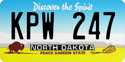 ND license plate KPW247