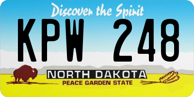 ND license plate KPW248