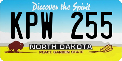 ND license plate KPW255