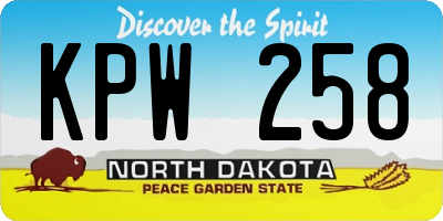 ND license plate KPW258